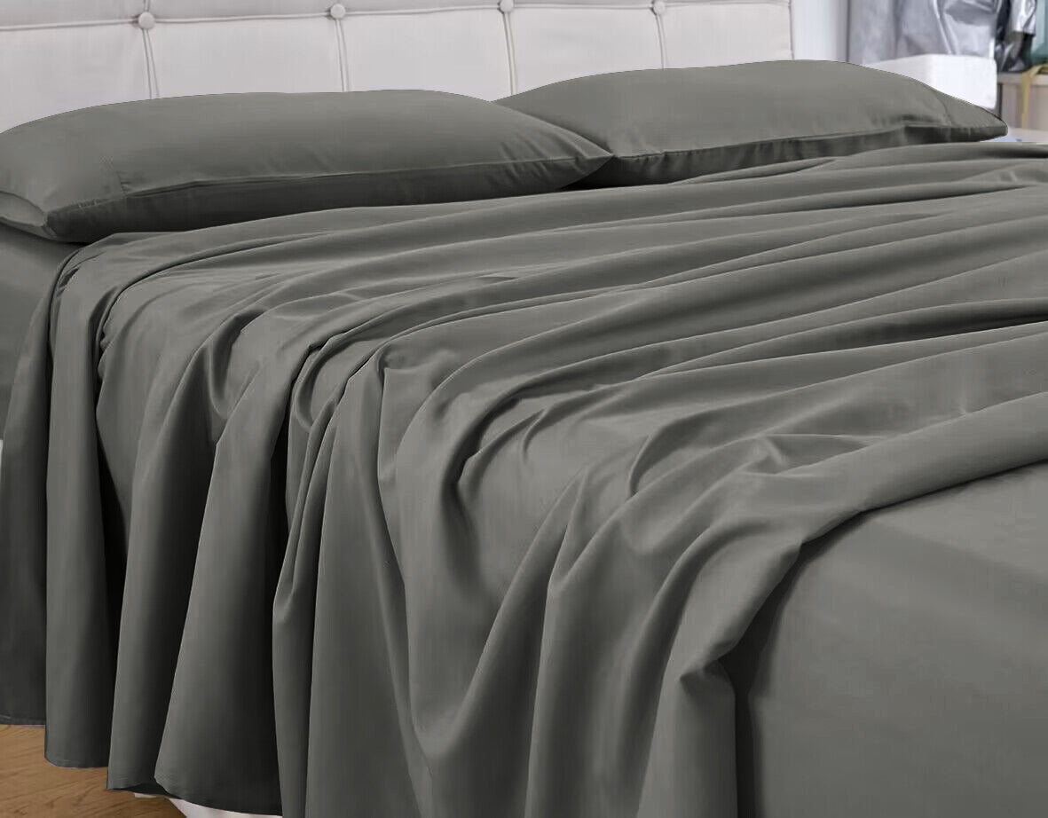 GOMINIMO 4 Pcs Bed Sheet Set 1000 Thread Count Ultra Soft Microfiber - King Single (Grey)