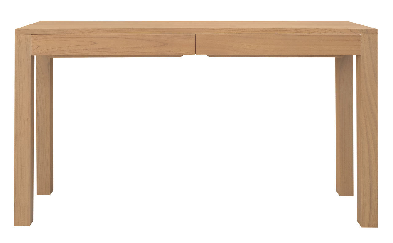 Amsterdam 2 Drawer Solid White Mindi Sofa Table (Natural)