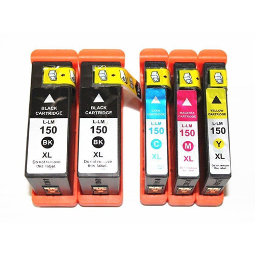 Compatible Premium No. 150XL High Yield Inkjet Cartridge Set of 5 - 2BK,1C,1M,1Y (14N1614AAN - 14N1618AAN) - for use in Lexmark Printers