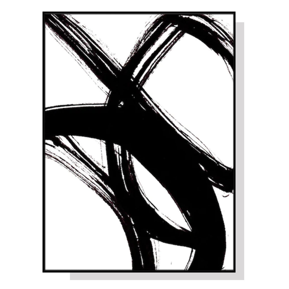 100cmx150cm Minimalist Black Artwork Black Frame Canvas Wall Art