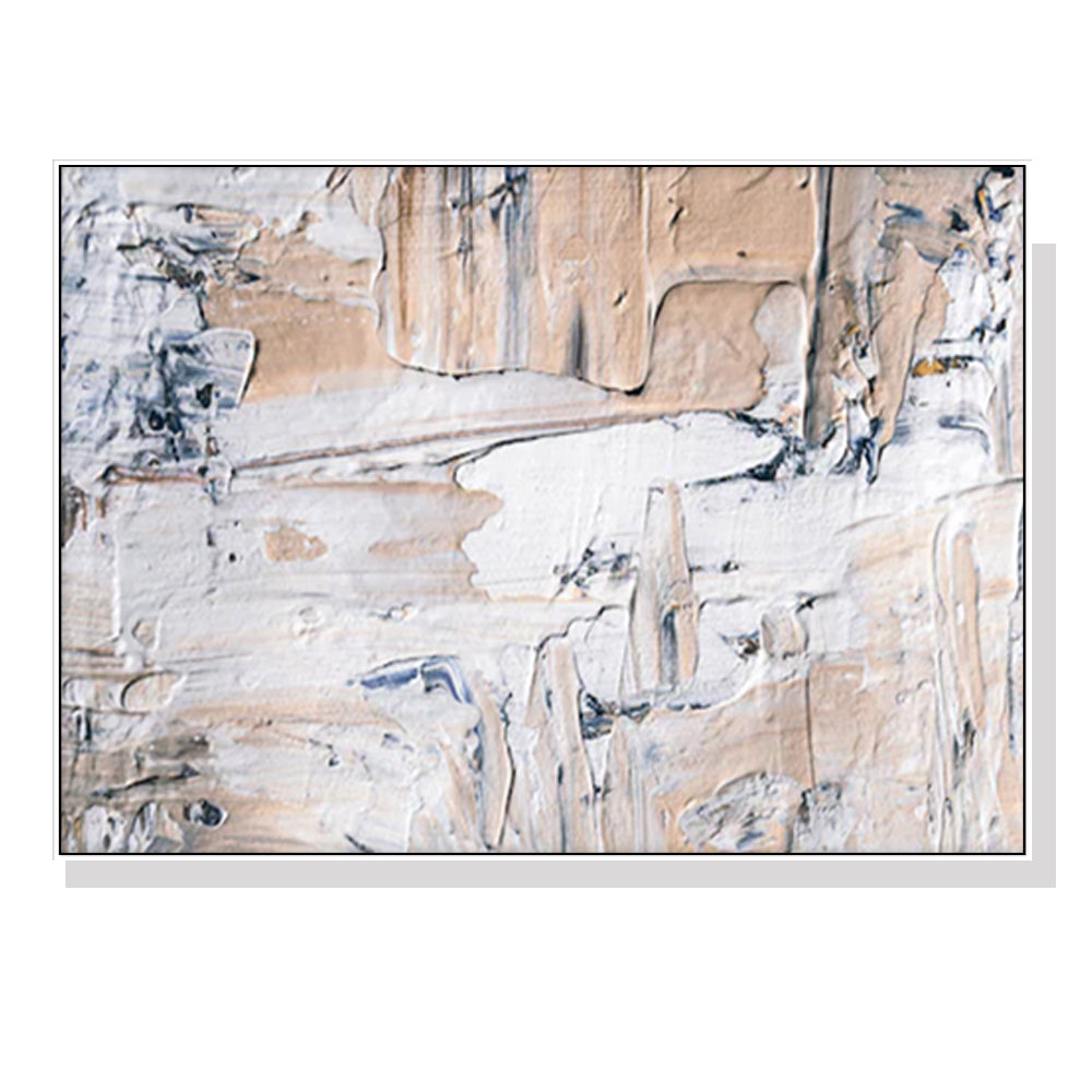 60cmx90cm Modern Abstract Oil Painting Style White Frame Canvas Wall Art