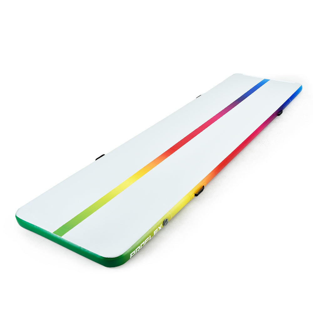 PROFLEX 300x100x10cm Inflatable Air Track Mat Tumbling Gymnastics, Multi-Coloured (No Pump)