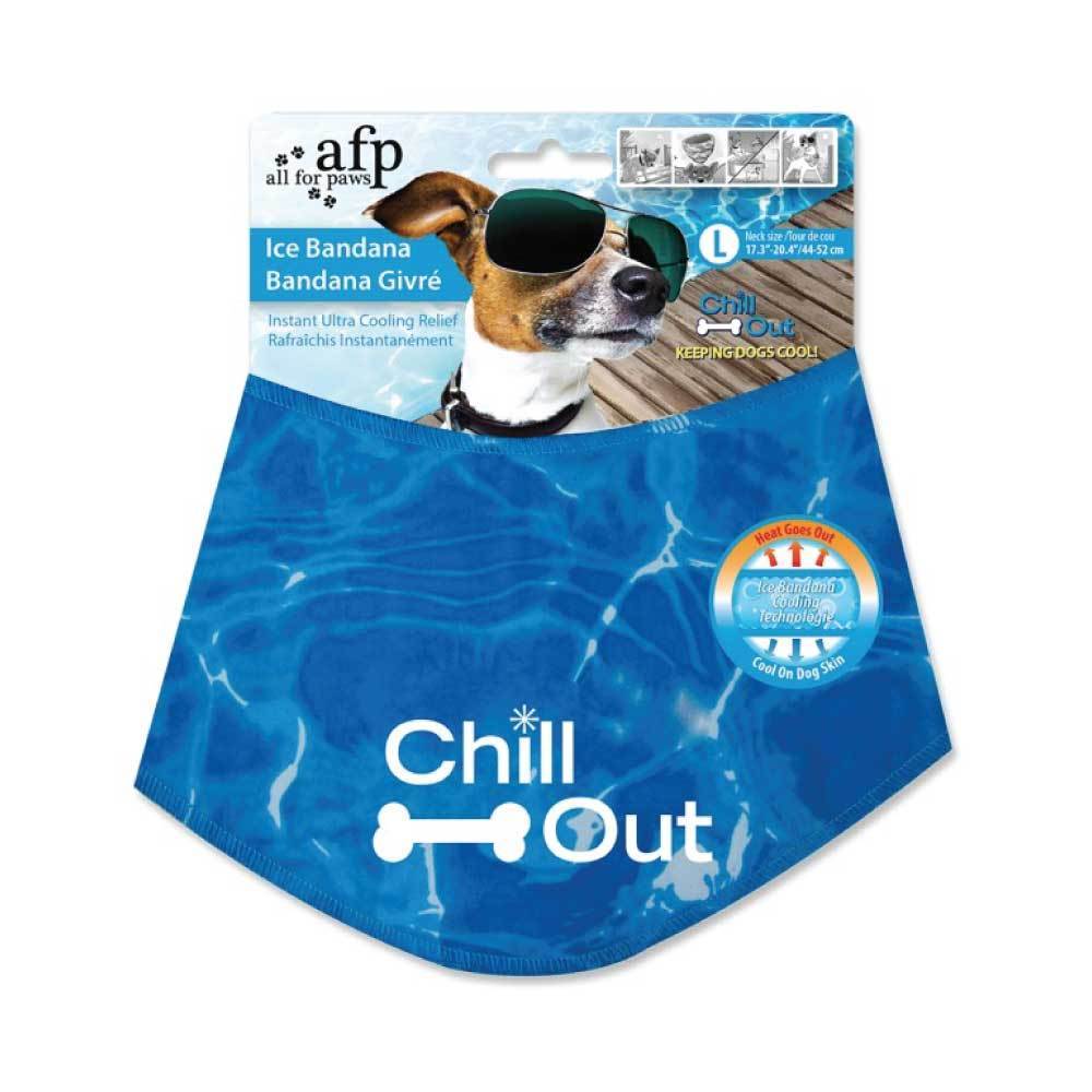 L - Dog Cooling Bandana Ice Neck Collar AFP Chill Out Pet Cool Scarf Cold Large (FREE SHIPPING)