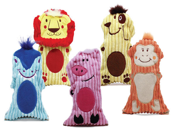 OUTWARD HOUND Bottle Buddy Squeaker Dog Toy - Monkey, Pig, Lion - Pig