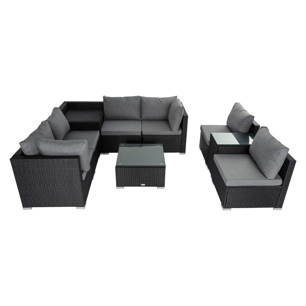 Modular Outdoor Lounge Set – 9pcs Sofa, Armchairs and Coffee Table