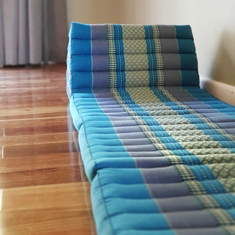 Jumbo Thai Triangle Pillow BLUE 3-Folds comfort with backrest Cushion -100% Kapok Fibre-JUMBO XXL -ONLY RED IN STOCK NOW!