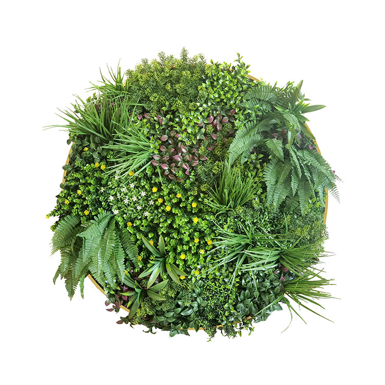 YES4HOMES Artificial Green Wall Plant Garden Flower Panel Disc Art 100cm Grassy UV Resistant-Wonderland