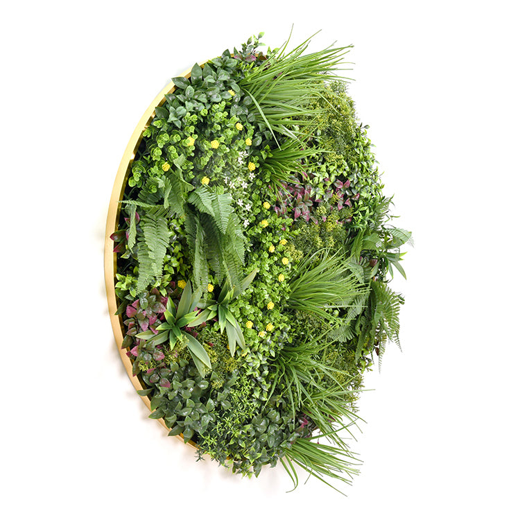 YES4HOMES Artificial Green Wall Plant Garden Flower Panel Disc Art 100cm Grassy UV Resistant-Wonderland
