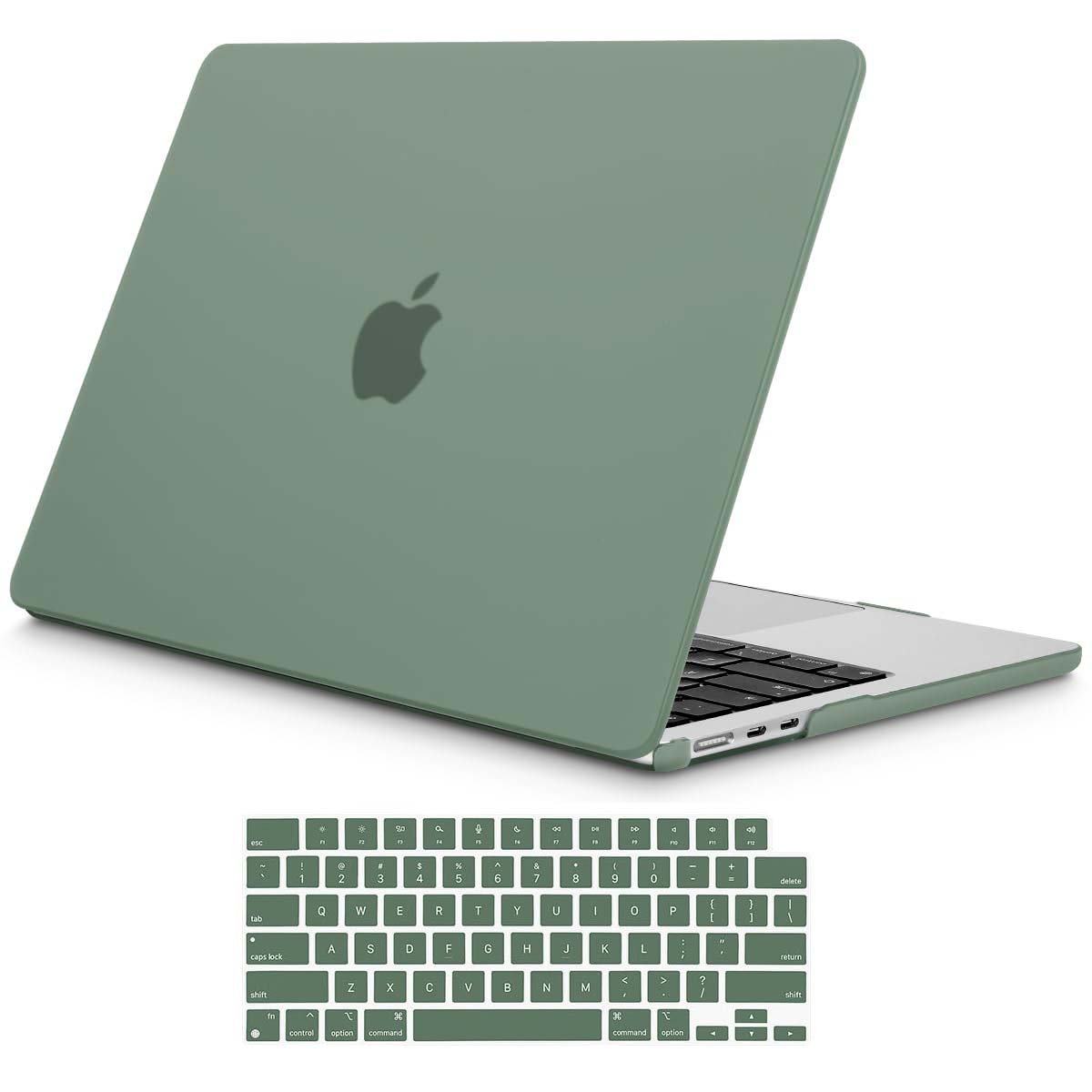15 inch Air 2023 MacBook Air Matte Case A2941 M2 Chip Hard Shell Case Keyboard Cover Midnight Green