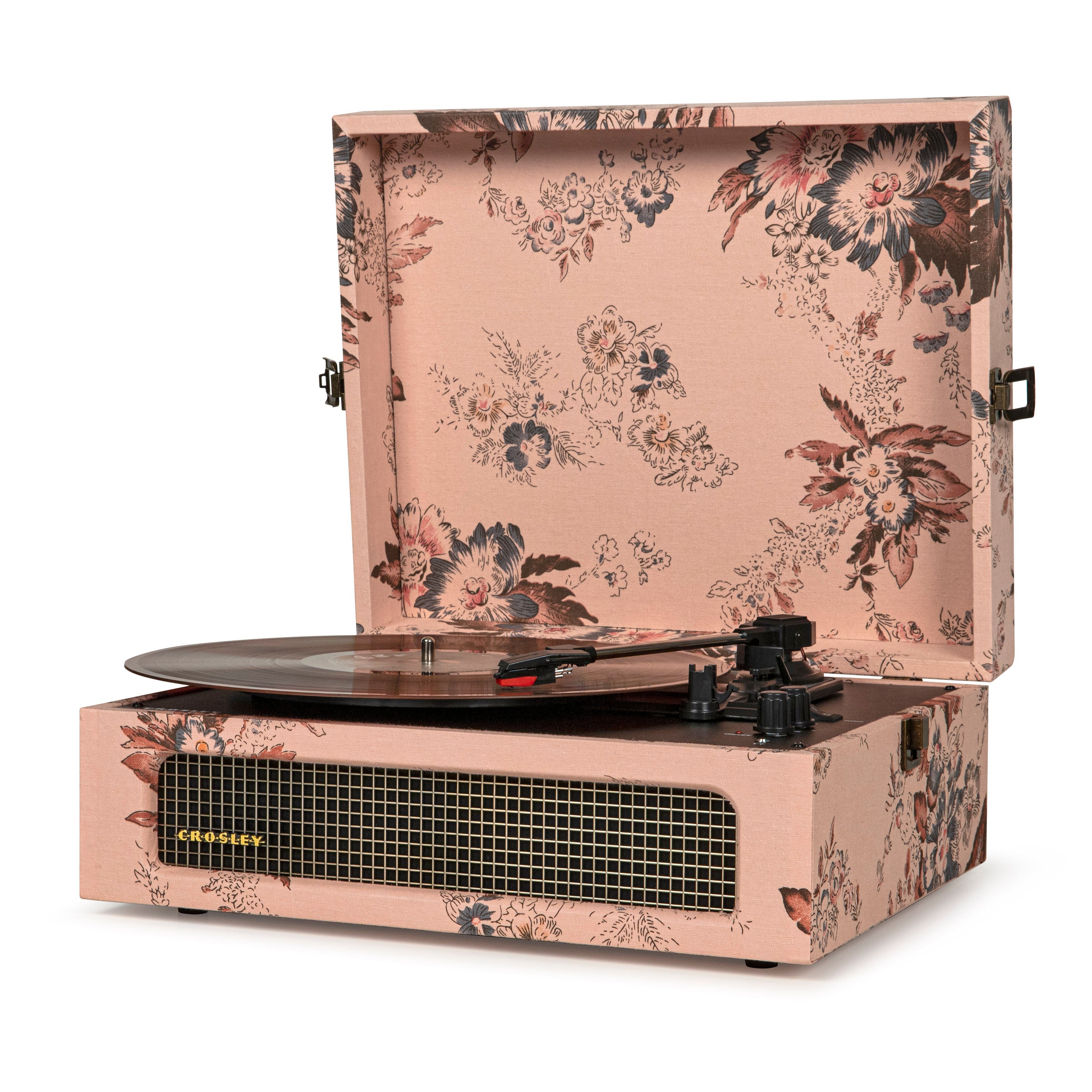 Crosley Voyager Floral - Bluetooth Portable Turntable & Record Storage Crate