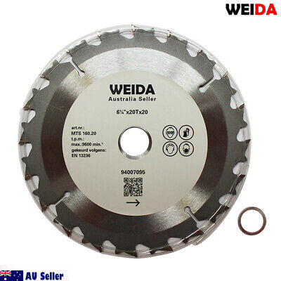 3x 160mm 20T Wood Circular Cutting Disc Saw Blade6-1/4" Bore 20/16mm Kerf 1.6mm
