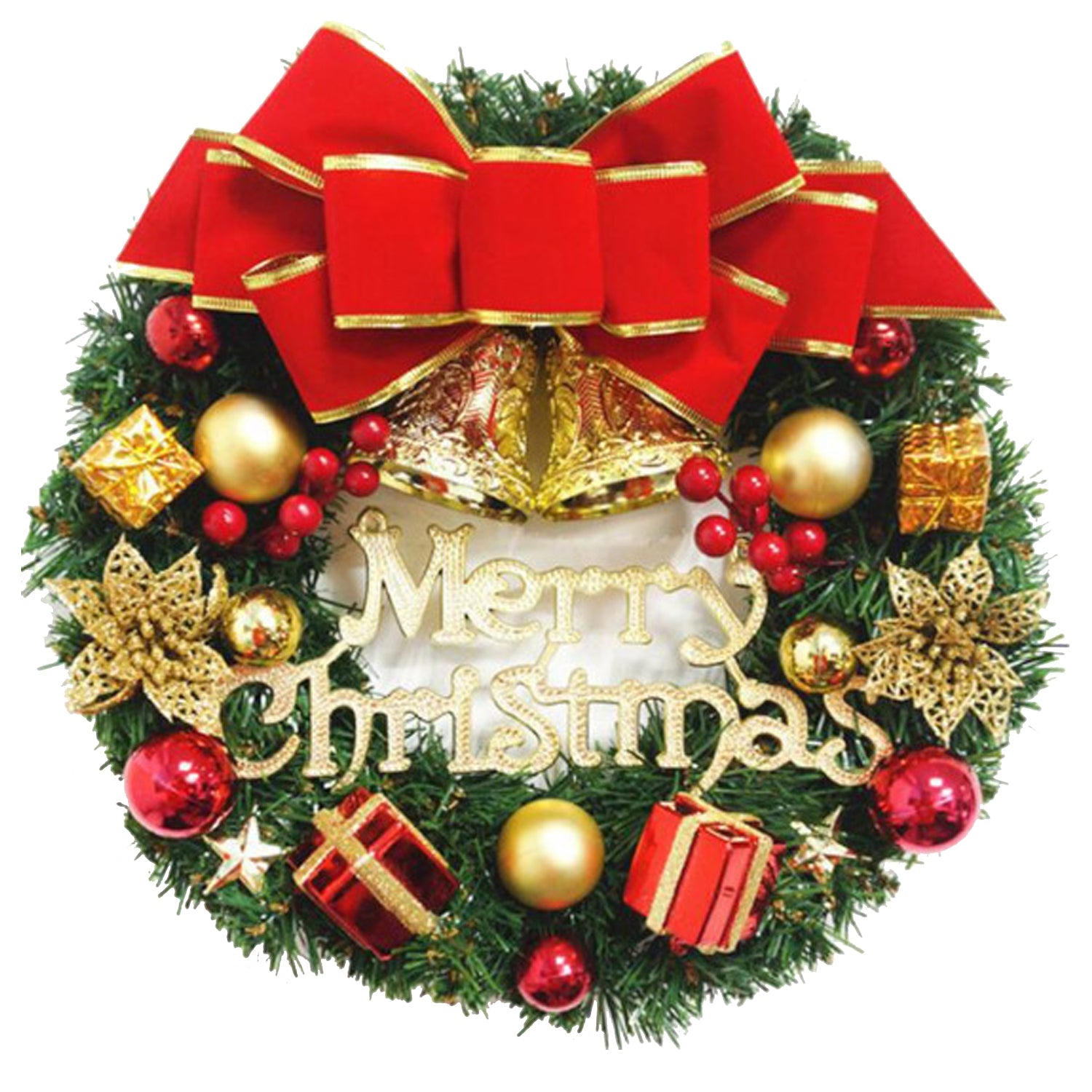 Christmas Wreath Door Garland Decoration Front Door Hanging Flowers Tree D��cor(J1-2)