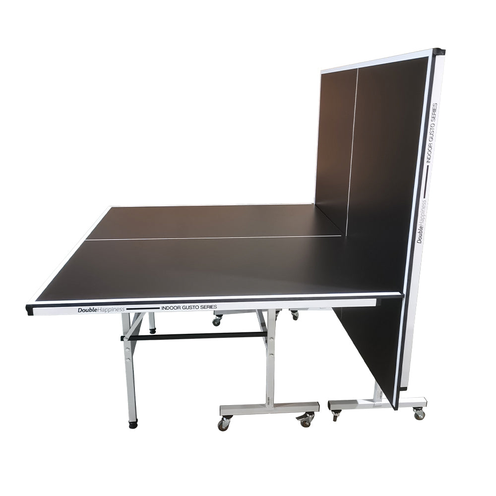 Double Happiness Indoor Premium 160 Table Tennis Ping Pong Table with Free Accessories Package - Black