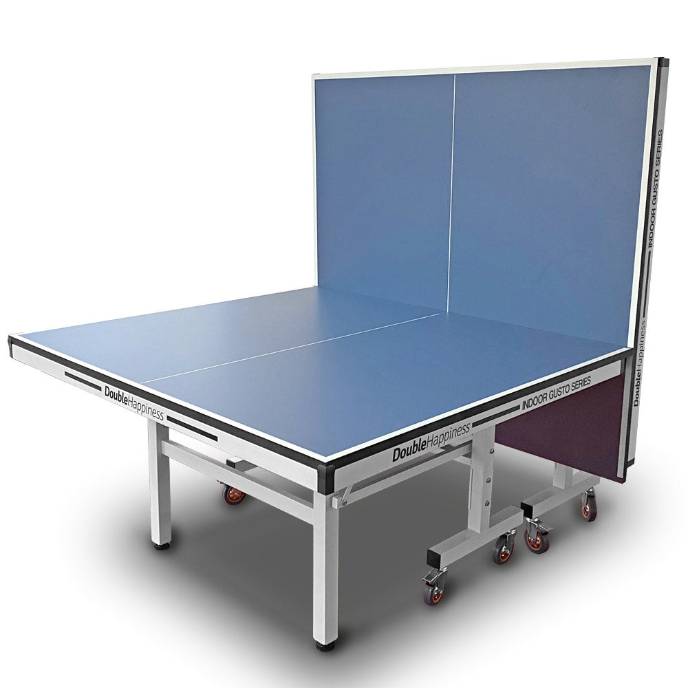 Double Happiness Indoor Pro 250 Table Tennis Ping Pong Table with Free Accessories Package - Blue