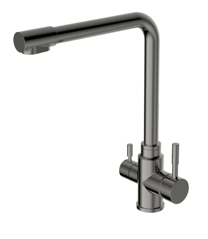 2023 Brushed Gunmetal L shape kitchen mixer tap faucet filter pure Stainless steel Made PVD plated