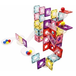 Magnescape Magnetic Tiles Marble Run 106pcs with Clear Tubes