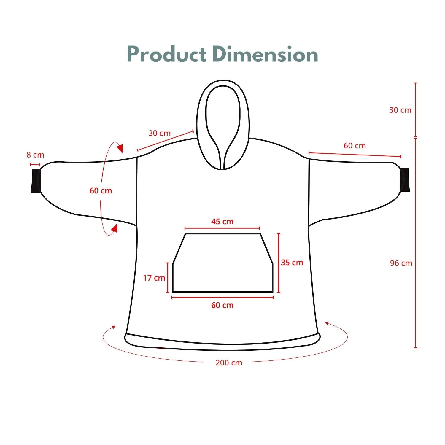 GOMINIMO Hoodie Blanket Adult Tie-Dyed Orange