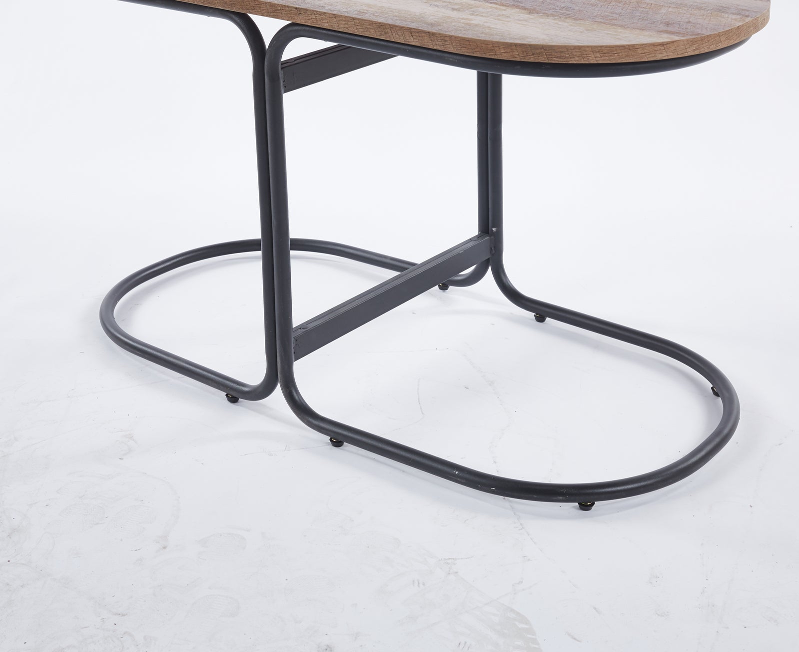 3 Piece Set Coffee Table & Ottoman Wood Side End Table Industrial - COOL GREY