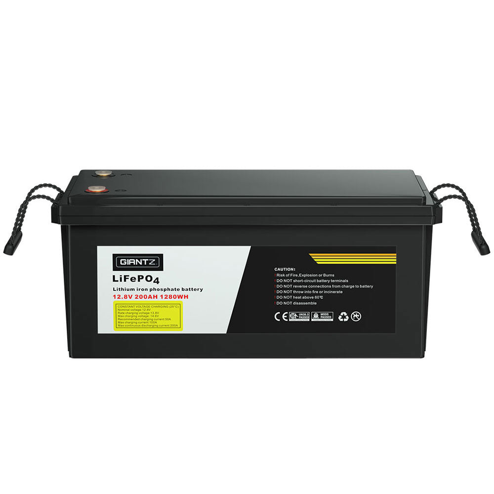Giantz Lithium Iron Battery 200AH 12.8V LiFePO4 Deep Cycle Battery 4WD Camping