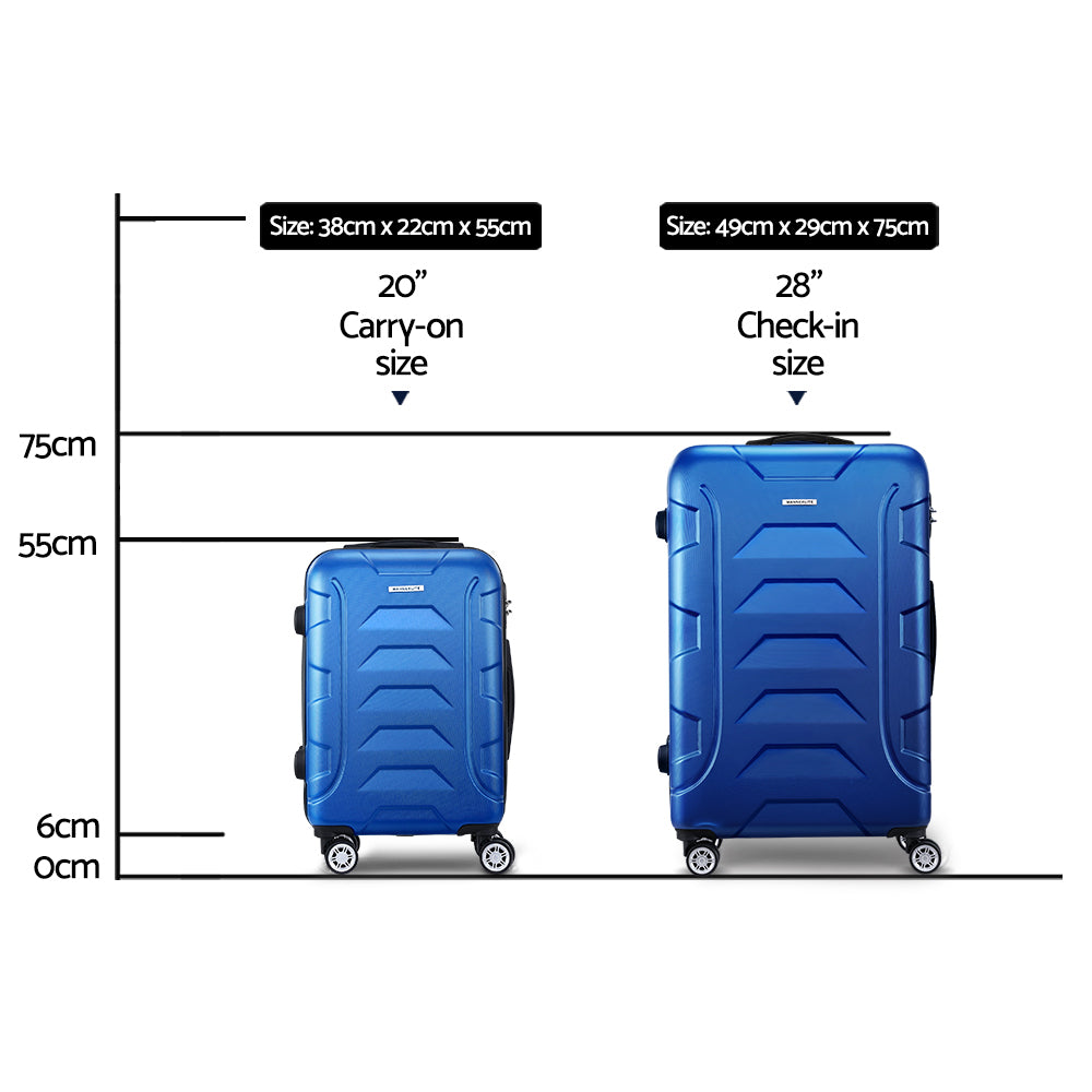 Wanderlite 2pc 24" 28" Luggage Suitcase Travel Hardcase Trolley TSA Lock