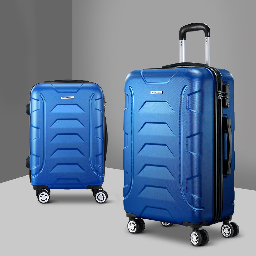 Wanderlite 2pc 24" 28" Luggage Suitcase Travel Hardcase Trolley TSA Lock