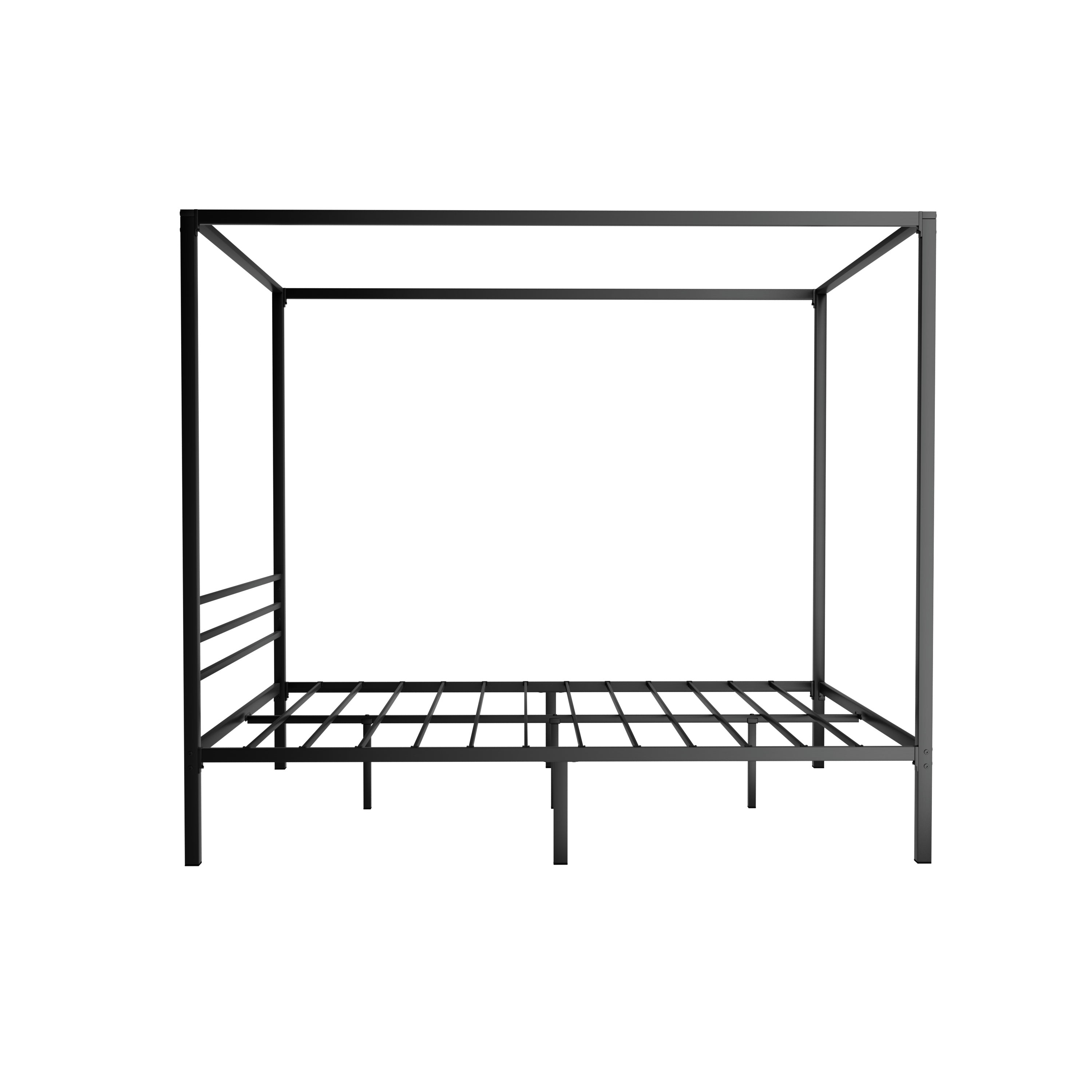 Artiss Bed Frame Metal Four-poster Platform Base Queen Size Black POCHY