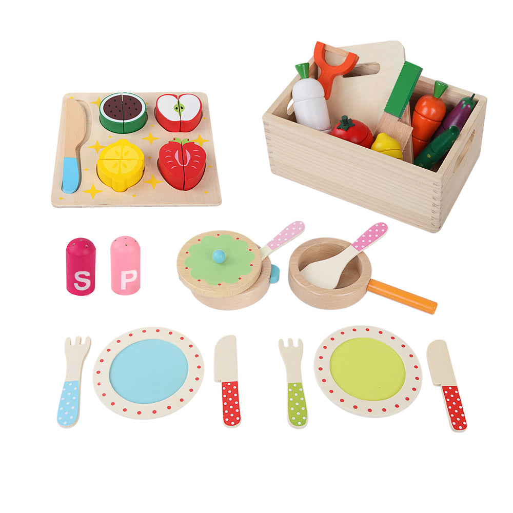 Keezi Kids Kitchen Set Pretend Play Wooden