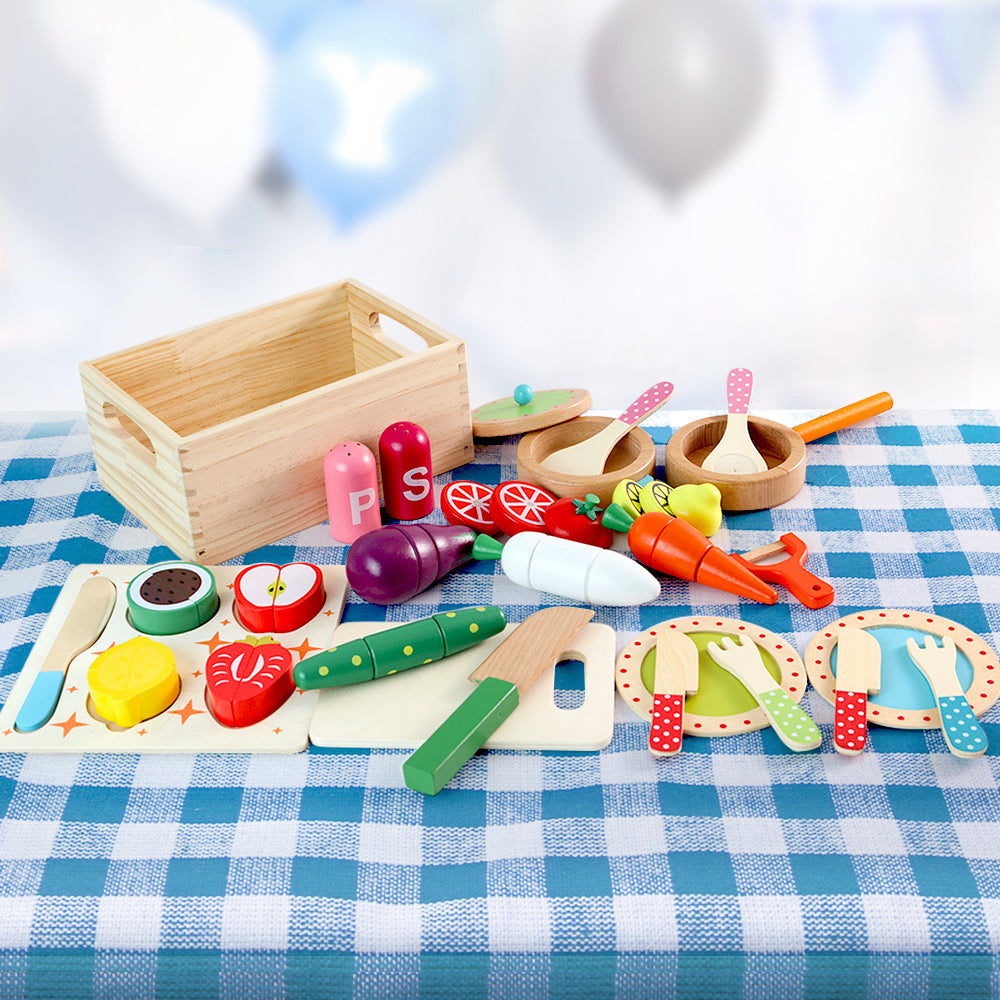 Keezi Kids Kitchen Set Pretend Play Wooden