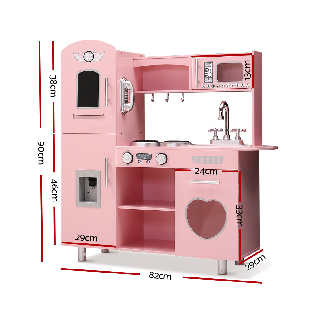Keezi Kids Kitchen Set Pretend Pink