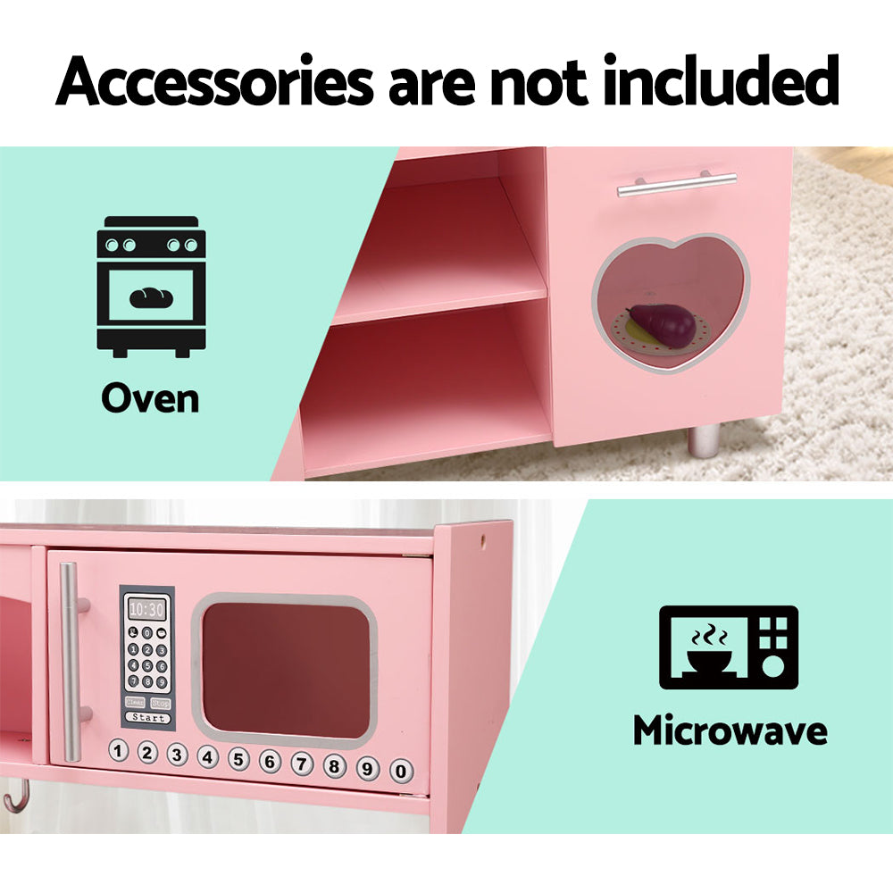 Keezi Kids Kitchen Set Pretend Pink