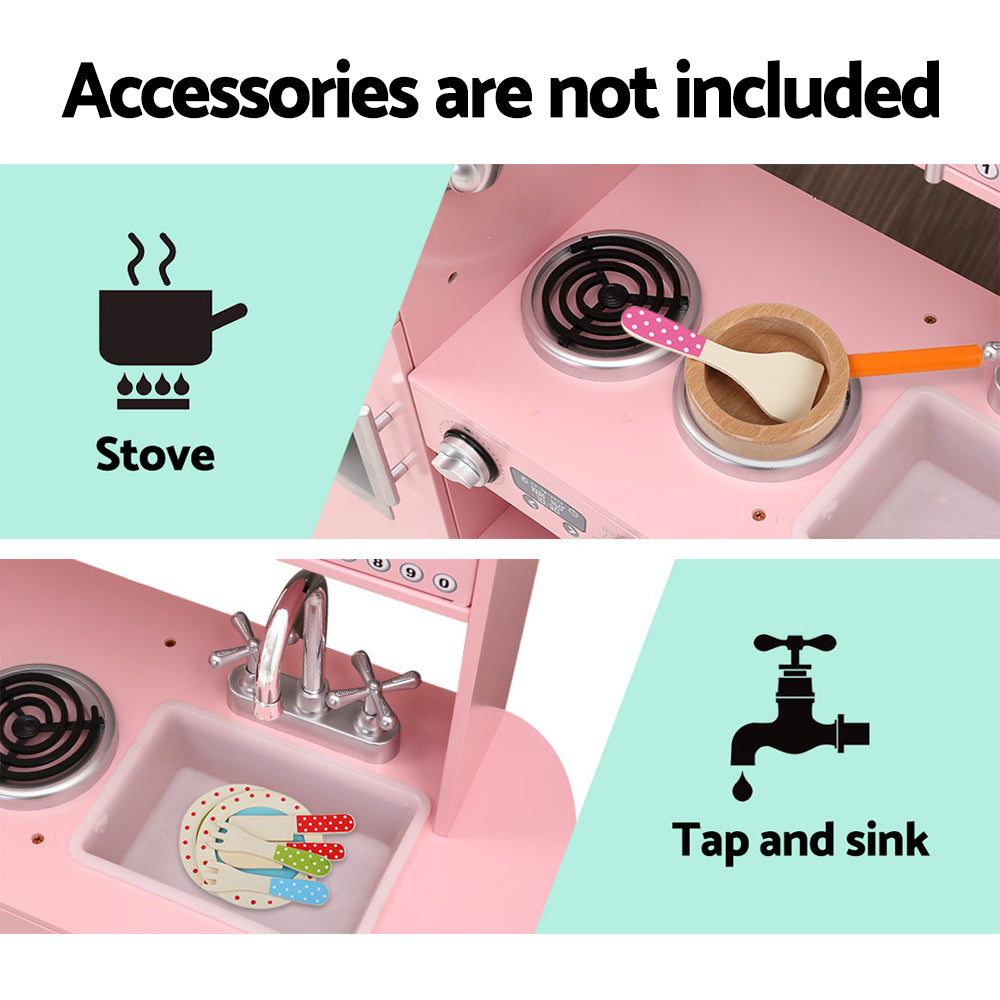 Keezi Kids Kitchen Set Pretend Pink