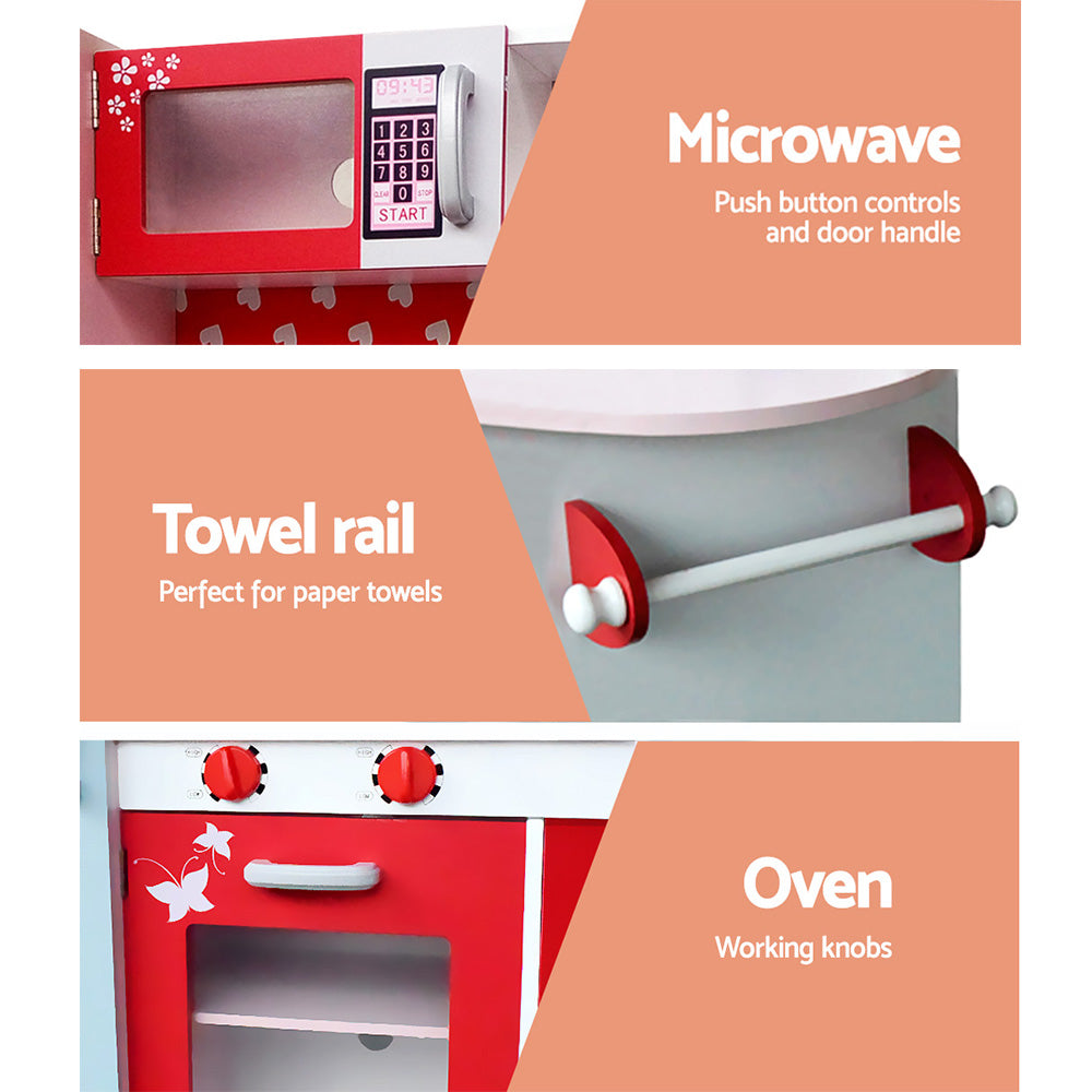 Keezi Kids Kitchen Set Pretend Play Wooden