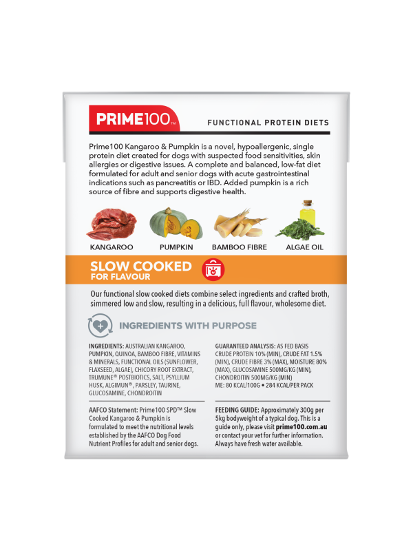 Prime100 - SPD Slow Cooked Kangaroo & Pumpkin - TRAY OF 12