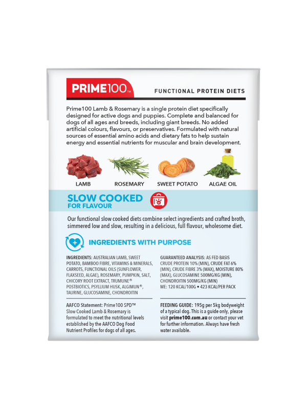 Prime100 - SPD Slow Cooked Lamb & Rosemary - TRAY OF 12