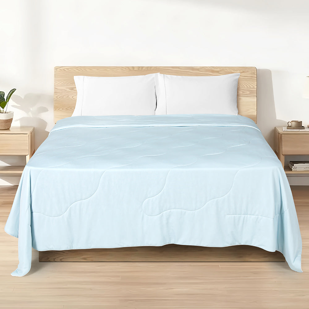 Giselle Bedding Cooling Quilt Summer Blanket Blue Queen