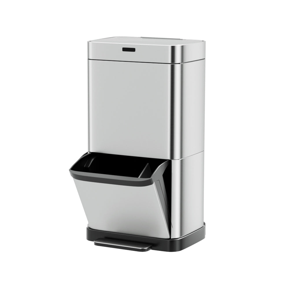 Devanti 70L Motion Sensor Bin Pedal Bins Stainless Steel Rubbish Auto Trash Can