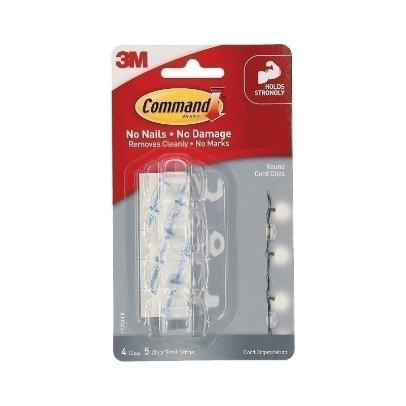 COMMAND Cord Clip 17017CLR Pk4 Box of 6