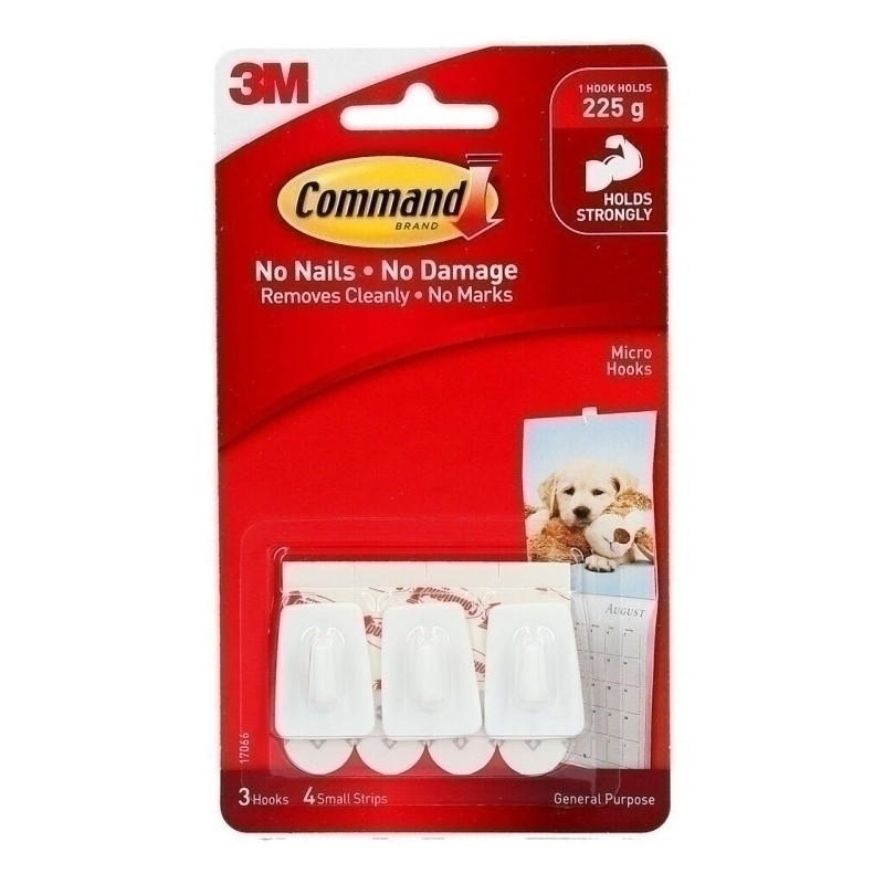 COMMAND Micro Hooks 17066 Pk3 Box of 10