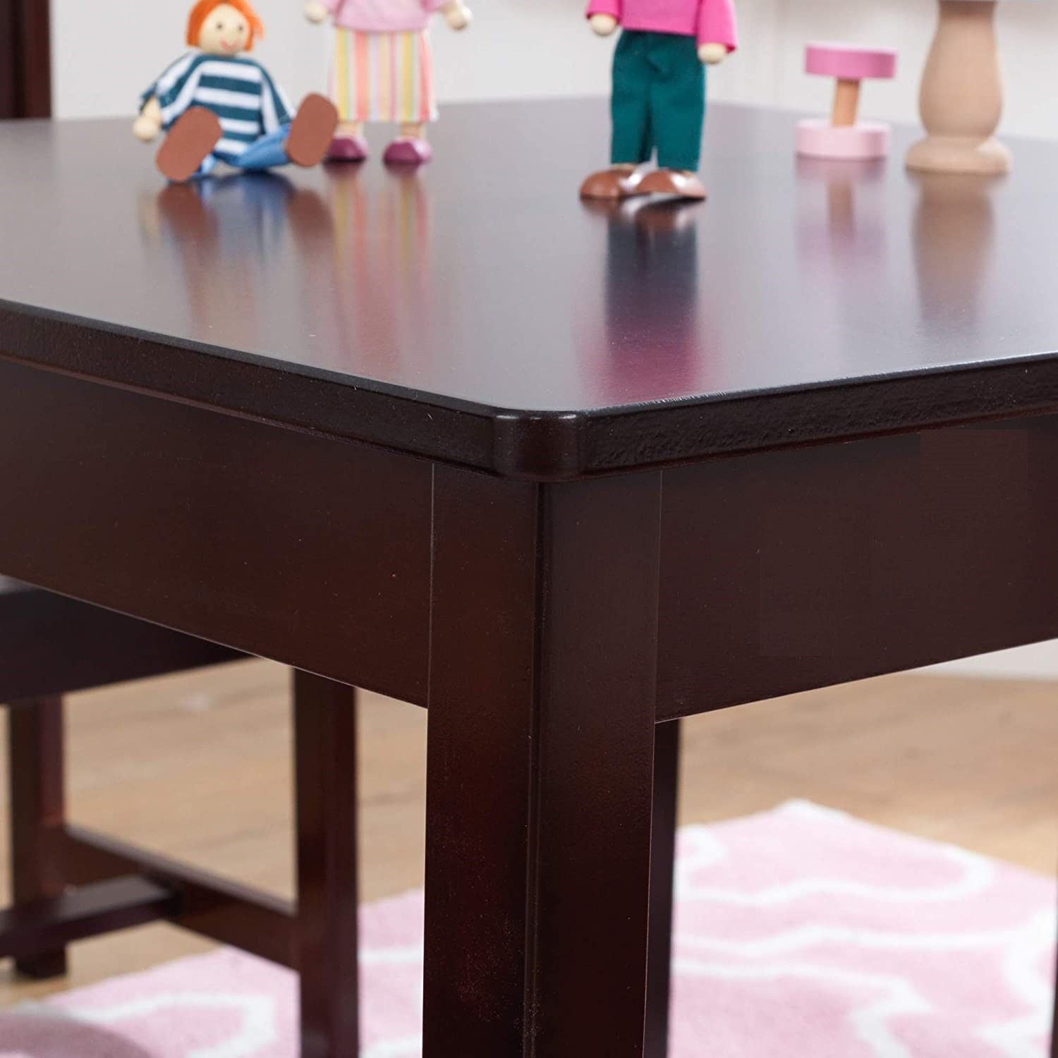 Farmhouse Table & 4 Chair Set (Brown)