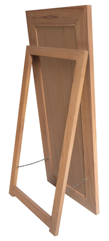 Ascot Solid Mindi Timber Standing Mirror (Natural)