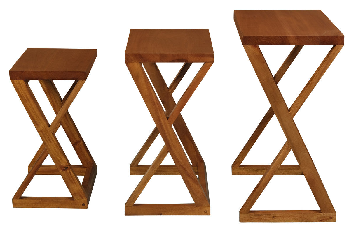 Z Style Nest of Table (Light Pecan)