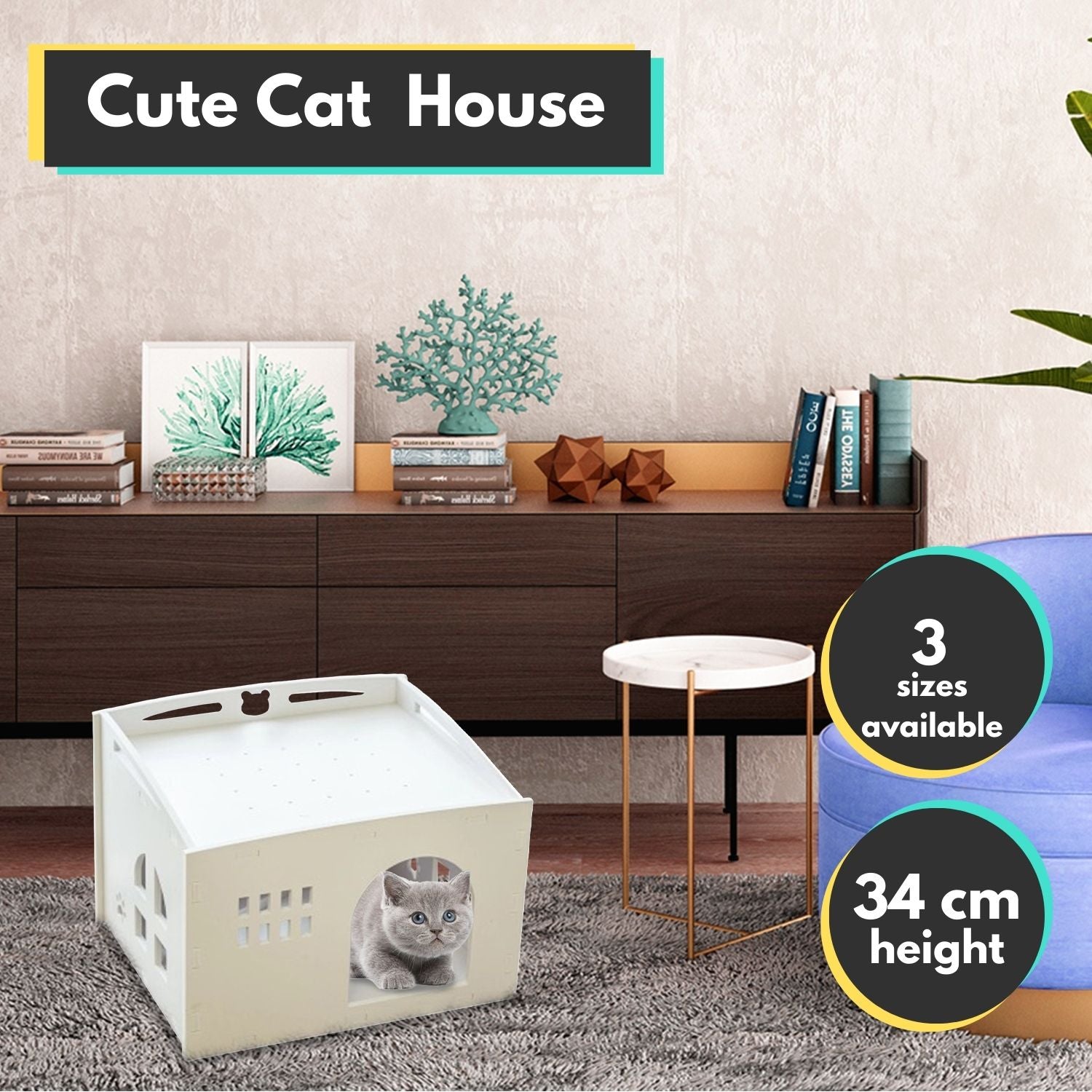 Floofi Box House White (S) - PT-PH-191-GF