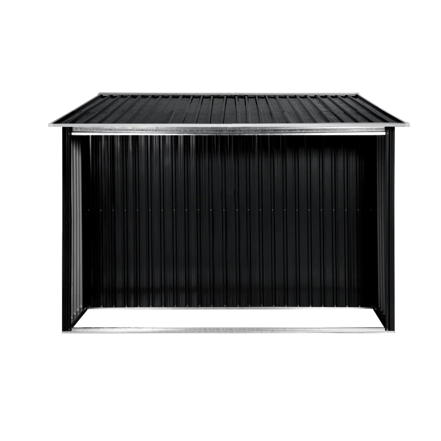 Wallaroo Garden Shed with Semi-Closed Storage 8*8FT - Black