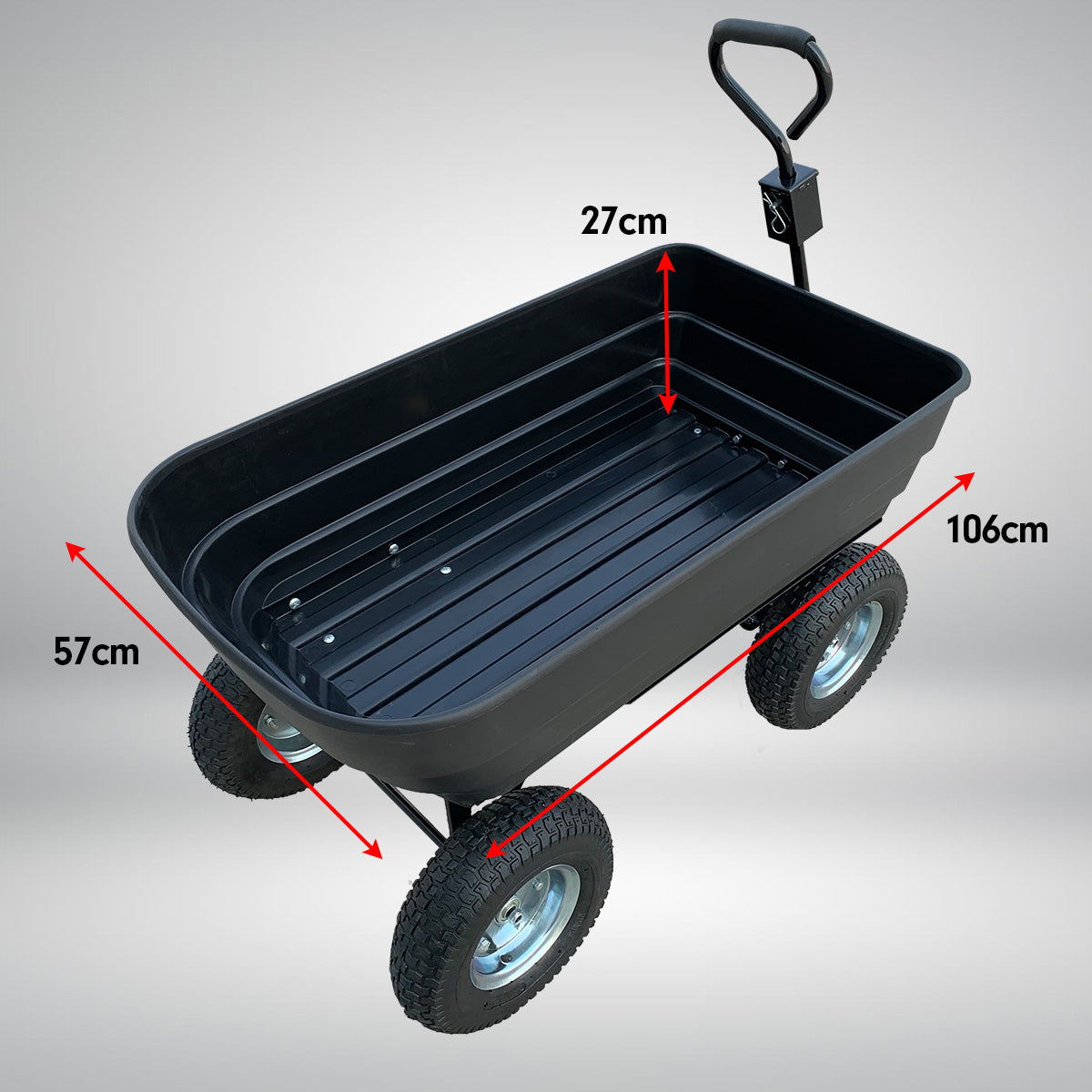 Kartrite Garden Dump Cart Dumper Wagon Carrier Wheel Barrow  125L/300kg