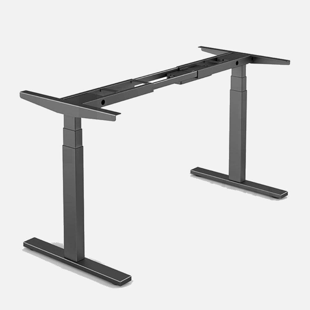140cm Standing Desk Height Adjustable Sit Stand Motorised Grey Dual Motors Frame White Top