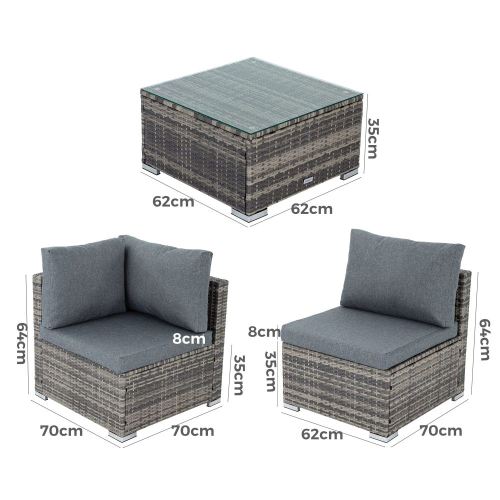 Outdoor Modular Lounge Sofa Bondi - Black