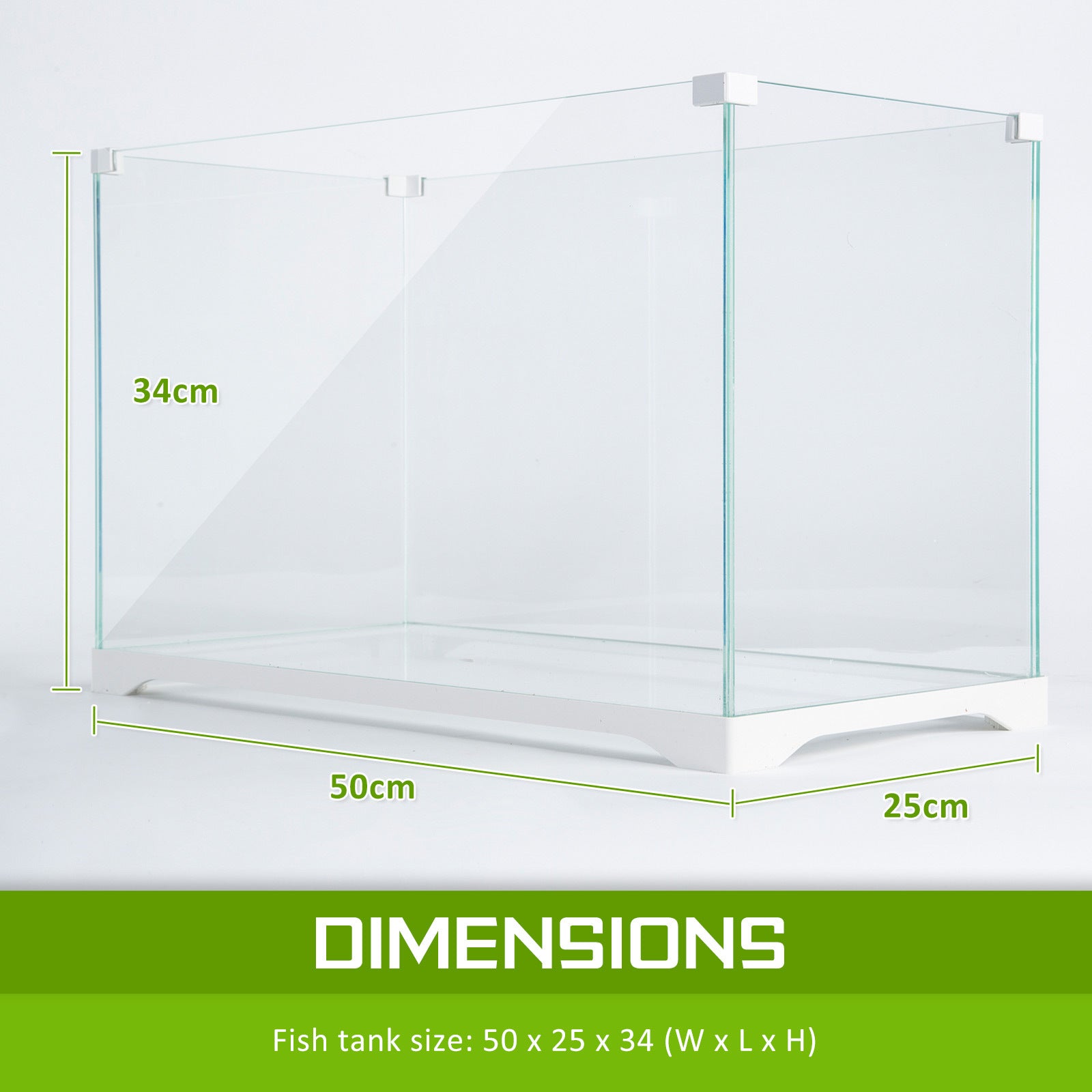 Dynamic Power Aquarium Fish Tank 39L Starfire Glass
