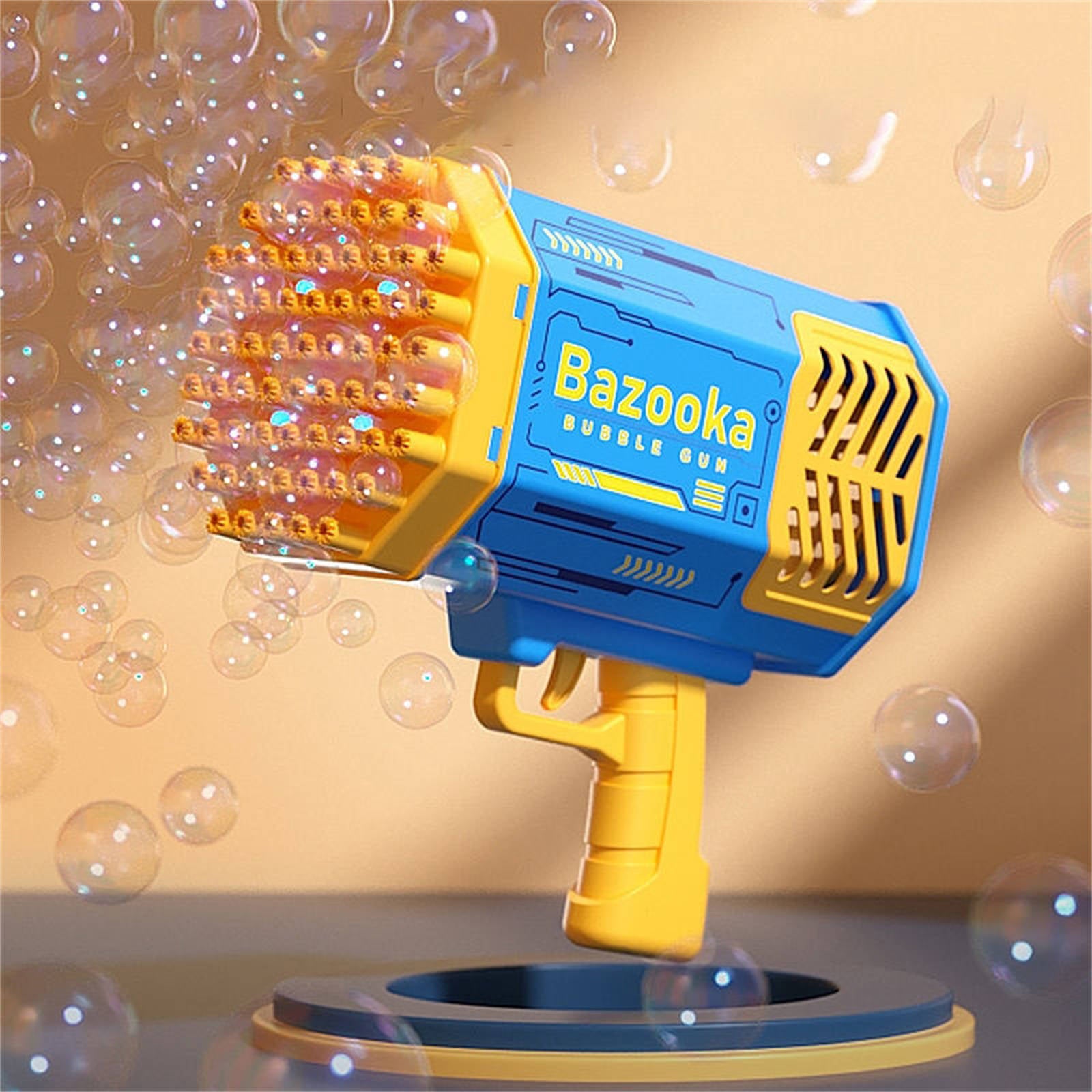 Bubblerainbow 69-hole Children Electric Bubble Machine Hand-held Rocket Colorful Lights Pink