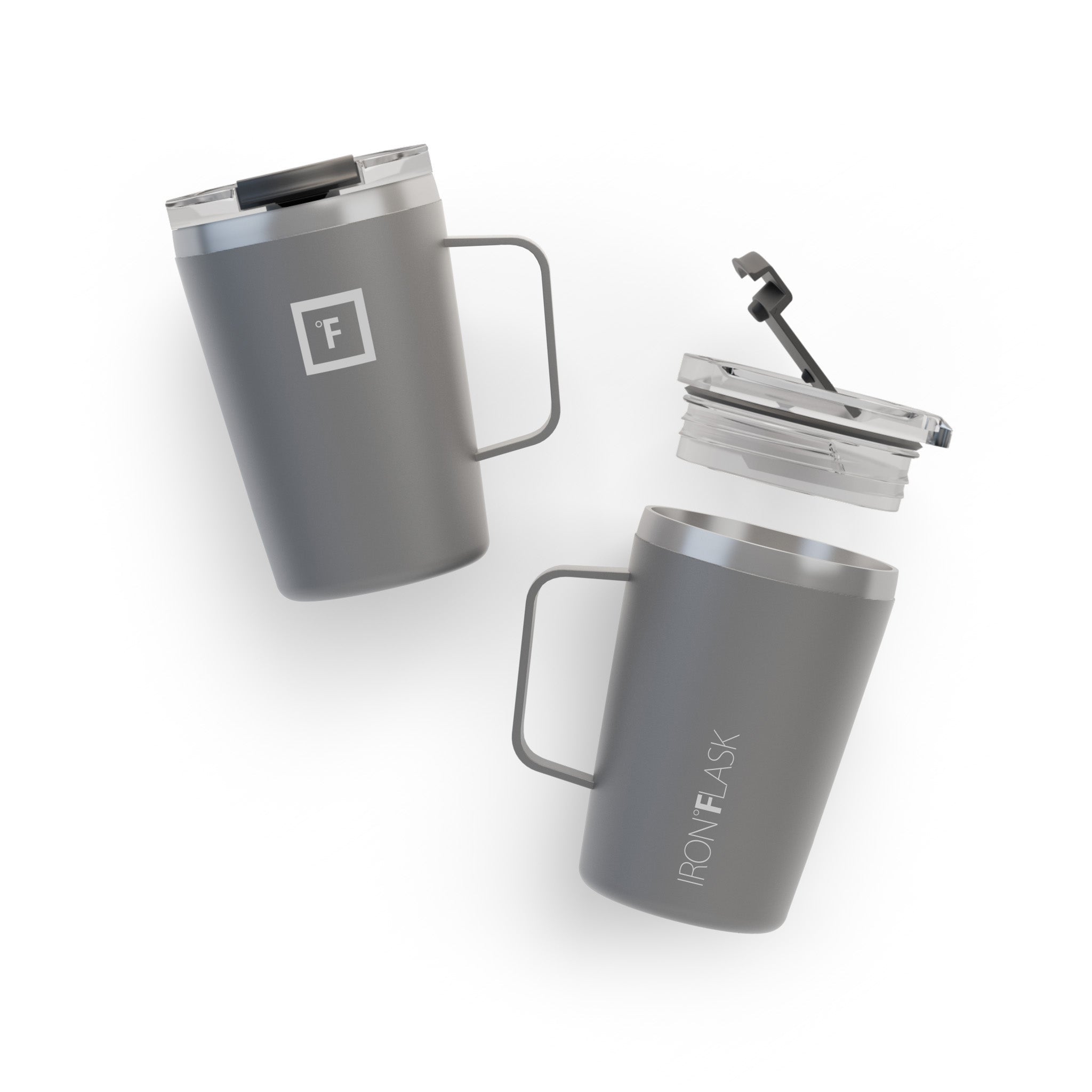 Iron Flask Grip Coffee Mug, Graphite, 12oz/350ml