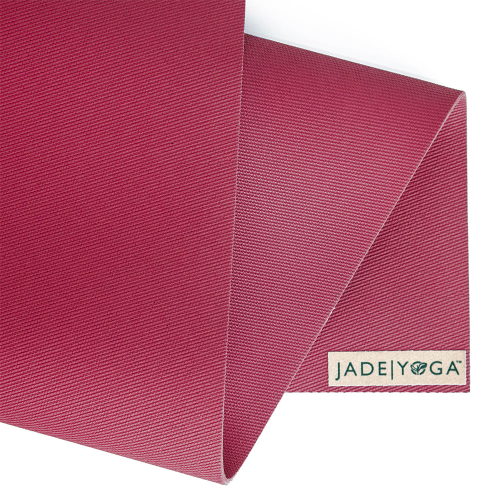 Jade Yoga Harmony Mat - Raspberry & Iron Flask Wide Mouth Bottle with Spout Lid, Fire, 40oz/1200ml Bundle